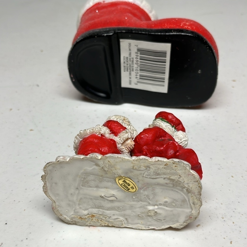2 items Santa & Mrs Clause Small decor and boot - Picture 3 of 4